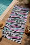 White Colored Zebra Wave Patterned 70X150 Beach Towel - Digital Printed Bath Towel - 2