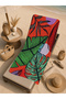 Red Green Large Tropical Leaf Patterned 70X150 Beach Towel - Digital Printed Bath Towel - 5