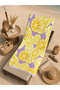 Lilac Yellow Lemon Patterned 70X150 Beach Towel - Digital Printed Fade-Resistant Bath Towel - 5