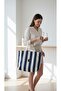 Albastru Marin Canvas Shoulder Bag - 4