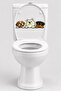 Toilet Sticker Three Cute Dogs Winking, Confident and Edgy Fun Bathroom Sticker Set - 6