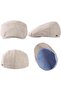 Men's flat top sun hat gray/white L 56-58cm cotton breathable. - 3
