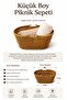 Small Size Picnic Basket 25X19X12 cm – Mesh Basket – Decorative and Multi-Purpose Storage Basket