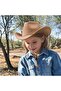 Cowboy hat khaki retro felt adjustable 53-55cm. - 4