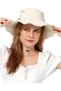 Women's cotton sun hat with UV protection and a wide brim, perfect for the beach, hiking, outdoor activities.