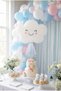 Cute Cloud Face Balloon Stand Set |   Transparent 7-Piece Stand + Cloud Foil Balloon 48×46 cm + 7 Latex Balloons - 4