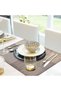 6-Piece Pack - Placemats Heat Resistant Washable PVC Table Mats Non-Slip and Stain Repellent Kitchen Easy to Clean 45*30 cm Beige/Coffee Color - 2