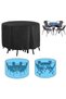 Patio Furniture Protective Cover - Waterproof Round Table Outdoor and Chair Dust for Patios, Gardens, Balconies 227x100 cm
