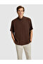 Dark Brown Oversize Short Sleeve Shirt 50325329-Vr084