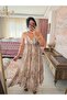 Snake-Printed Backless Strappy Maxi Chiffon Dress - 3