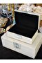 Set of 2 White Glass Decorative Boxes - 4