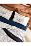 Etoile Double 100% Cotton Ranforce Printed Sheet and Duvet Cover Set - Navy Blue - 4