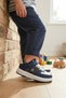 Navy Blue Beige Velcro Lace-Up Comfortable Unisex Children's Sneaker Casual Sports Shoes - 4