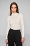 Neloura Women's Turtleneck Stretchy Fabric Ecru Blouse - 5