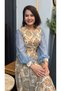 Women's Authentic Patterned Belted Dress |   Drawstring Balloon Sleeves Lined Chiffon Dress with Transparent Sleeves Ethnic Pattern - 5