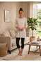 Women's Ecru Capri Sleeve Cotton Crew Neck Combed Cotton Tunic Ysn-1