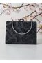 Women's Black Shiny Leather Detailed Black Chain Evening Dress Bag 15X23 cm - 2