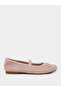 Pink Bow Detail Suede Ballerina Flats