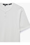 Regular Fit Hakim Collar Short Sleeve Cotton Buttoned T-Shirt - 3