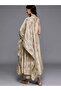 Grey Printed Silk Blend A-Line Kurta, Palazzos and Dupatta Set - 3