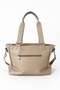 Women's Beige Large Volume Multi-Compartment Soft Leather Zippered Lined Adjustable Strap Shoulder and Crossbody Bag - 2