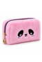 Plush Pen Holder and Makeup Bag Zippered Multi-Purpose Organizer Bag Pink - 4