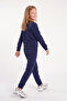Girl's Printed Crew Neck Double Pocket Tracksuit Set - 3
