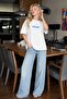 Women's Oversize T-Shirt Gemini Printed White – Crew Neck, Comfortable Fit, 100% Cotton - 4