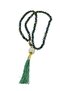Pearl Patterned Tasseled 99 Gift Prayer Beads - 8 mm Crystal Plated Green