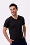 3-Pack Organic Cotton Men's Short Sleeve V-Neck T-Shirt (White - Black - Khaki) - 6