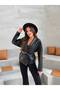Women's Zr Model Black Shawl Collar Tied Faux Leather Jacket - 2