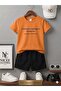 Summer Children's T-Shirt Shorts Unisex (Albert Text Printed)