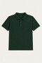 Girls & Boys Unisex Dark Green 100% Cotton Polo Collar Short Sleeve 2-Piece T-Shirt - 2