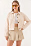 Women's Embroidered Beige Jacket - 2
