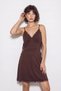 Women's Lace Detailed Rope Strap Side Tie Mini Bitter Brown Nightgown Dress - 5