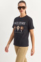 Women's Nice Story Text and Embroidery Detailed Relaxed Fit t Shirt Black - 3
