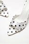 Women's Polka Dot Pointed Toe Slippers White - 4