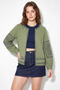 Women's Embroidery Detailed Summer Muslin Green Navy Blue Jacket - 2