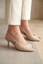 Calvera Peep Toe Beige Hazelnut Toe Women's (4/6 cm) Heeled Shoes