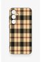 Samsung S24Fe Compatible Cream Plaid Patterned Silicone Case - 2