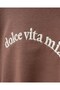 Children's Cotton Brown Sweatshirt with Text Detail and Striped Sweatpants Set - 2