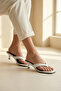 Lusia White 4 cm Kitten Heel Flip-Flop Heeled Slippers - 2