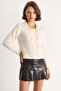 Women's Polo Collar Buttoned Soft Stone Cardigan - 2