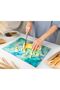 Kitchenville Glass Cutting Board 16"x12": Tempered Glass Kitchen Counter Protector - Durable- Scratch-Resistant, Heat-Proof - Design 9 - Teal Ocean - 7