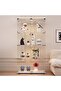 LFT HUIMEI2Y 4-Tier Glass Display Cabinet with LED&Lock, Display Case White | Double-Door Glass Showcase Lockable for Collectibles, Figures, and Decor; Curio Cabinet for Living Room, Bedroom, Office