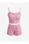 Pointel Lip Pattern Strap Shorts Set - 5