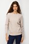 Women's Crew Neck Pullover Sweater Beige