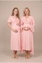 Women's Powder Double-Breasted Collar Maternity Nightgown Set with Nursing Detail and Dressing Gown - 3