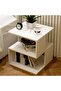 Home Bedside Table Simple Wooden Nightstand Modern Economic Nightstand Mini Storage Cabinet Organizer Rack Suitable for Bedroom Living Room Sofa (White) - 4