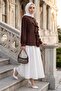 Ruffled Front Shirt Brown Hm2949 - 6